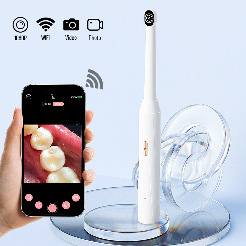 Endoscope Inspection Camera - iPhone/Android 用ビジュアルワイヤレス口腔カメラ 1080P ハンドヘルド内視鏡検査歯科用カメラ内視鏡 8 LED