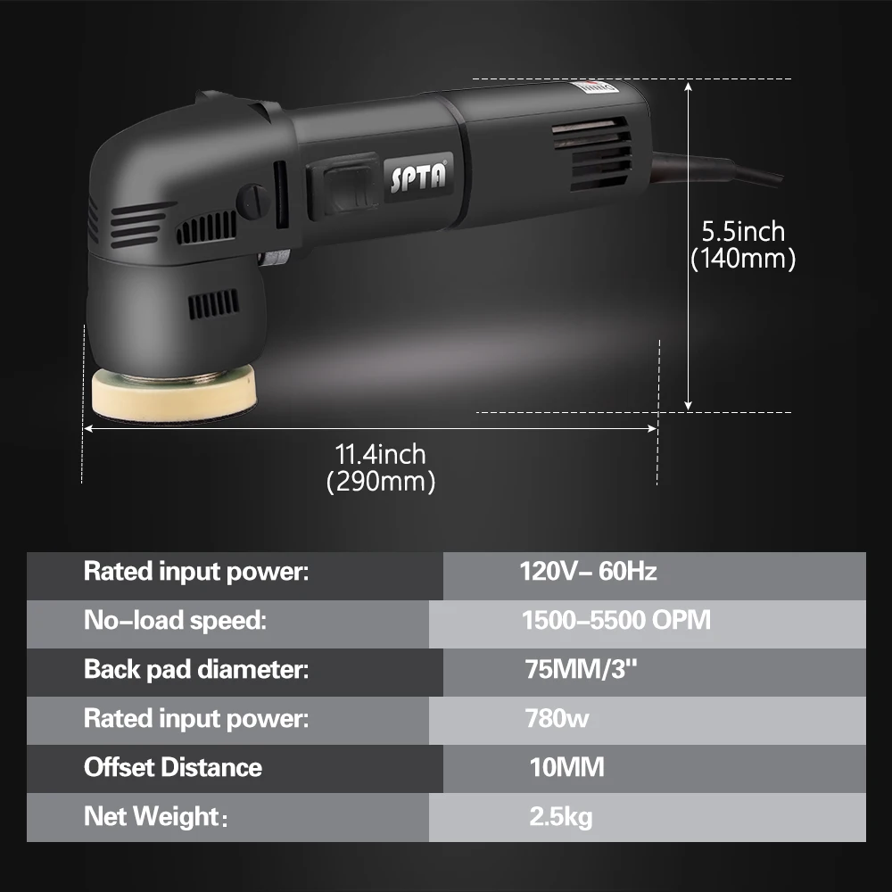 SPTAオービタルカーポリッシャー 3インチ 10mm/78 - Orbital Polisher Da のレビューと価格